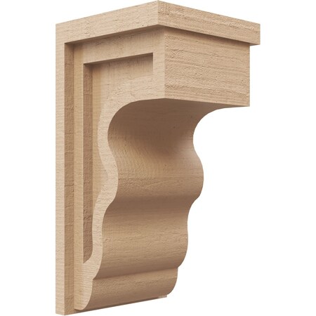 Ekena Millwork 6"W x 6"D x 12"H Wide Highland Rough Cedar Woodgrain TimberThane Corbel, Primed Tan CORUR06X06X12HLDRCPR